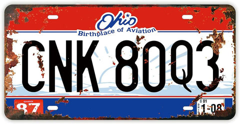 Retro Embossed License Plate - CNK 80Q3 - Supernatural Inspired
