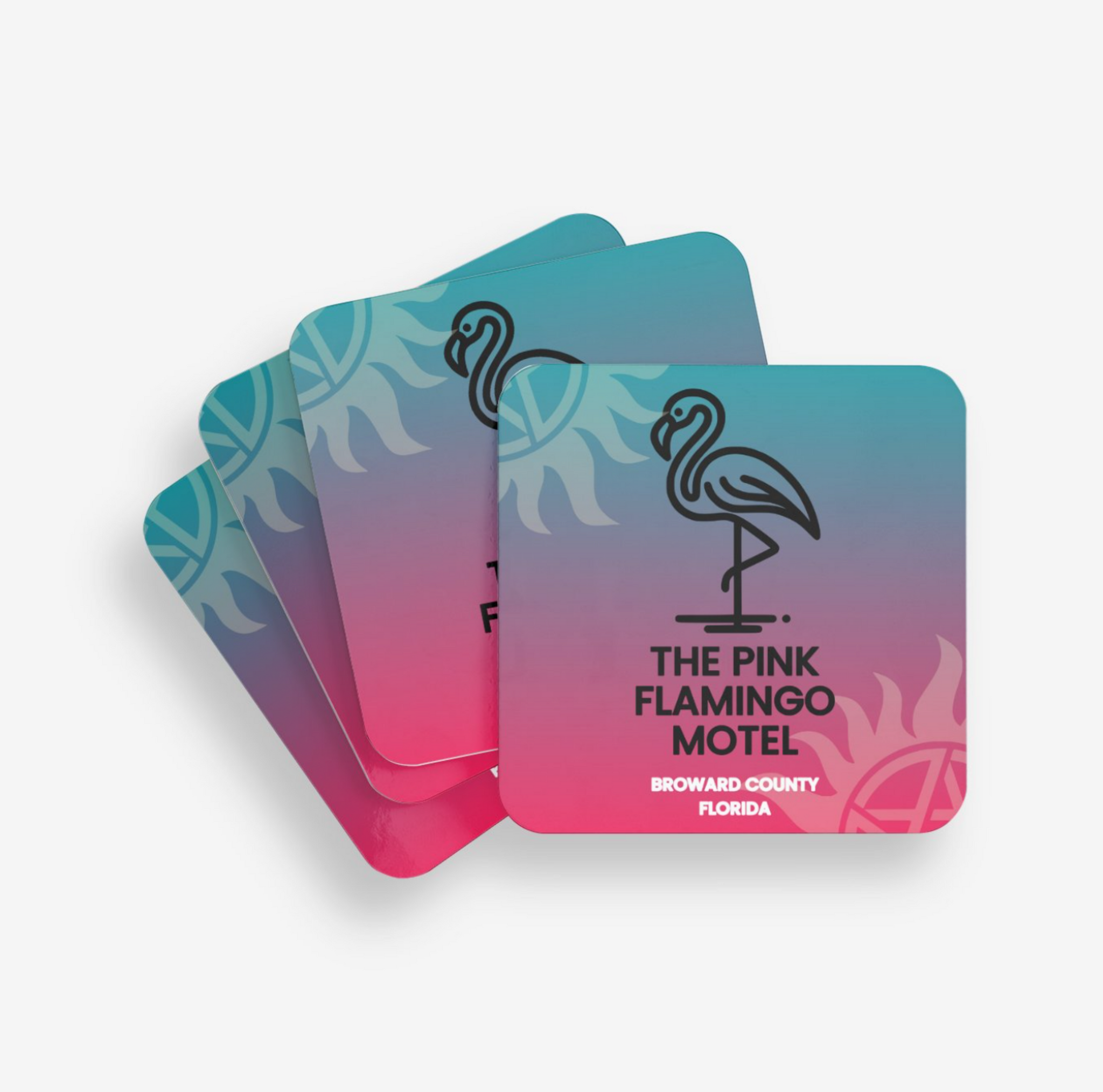 The Pink Flamingo Motel Coaster - Supernatural Inspired - Goblin Wood Exclusive