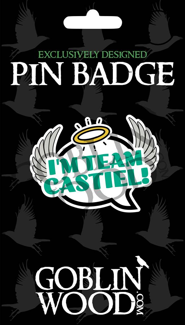 I'm Team Castiel! Speech Bubble Acrylic Pin Badge - Supernatural Inspired