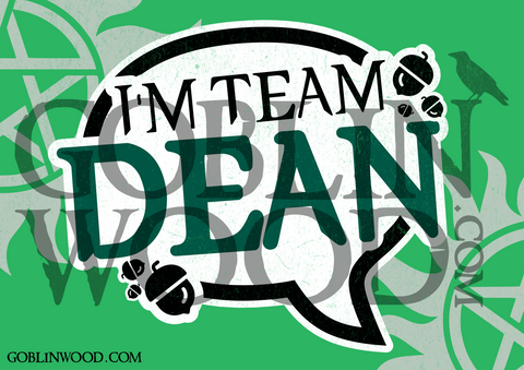 I'm Team Dean Speech Bubble Plaque - Supernatural Inspired - Goblin Wood Exclusive