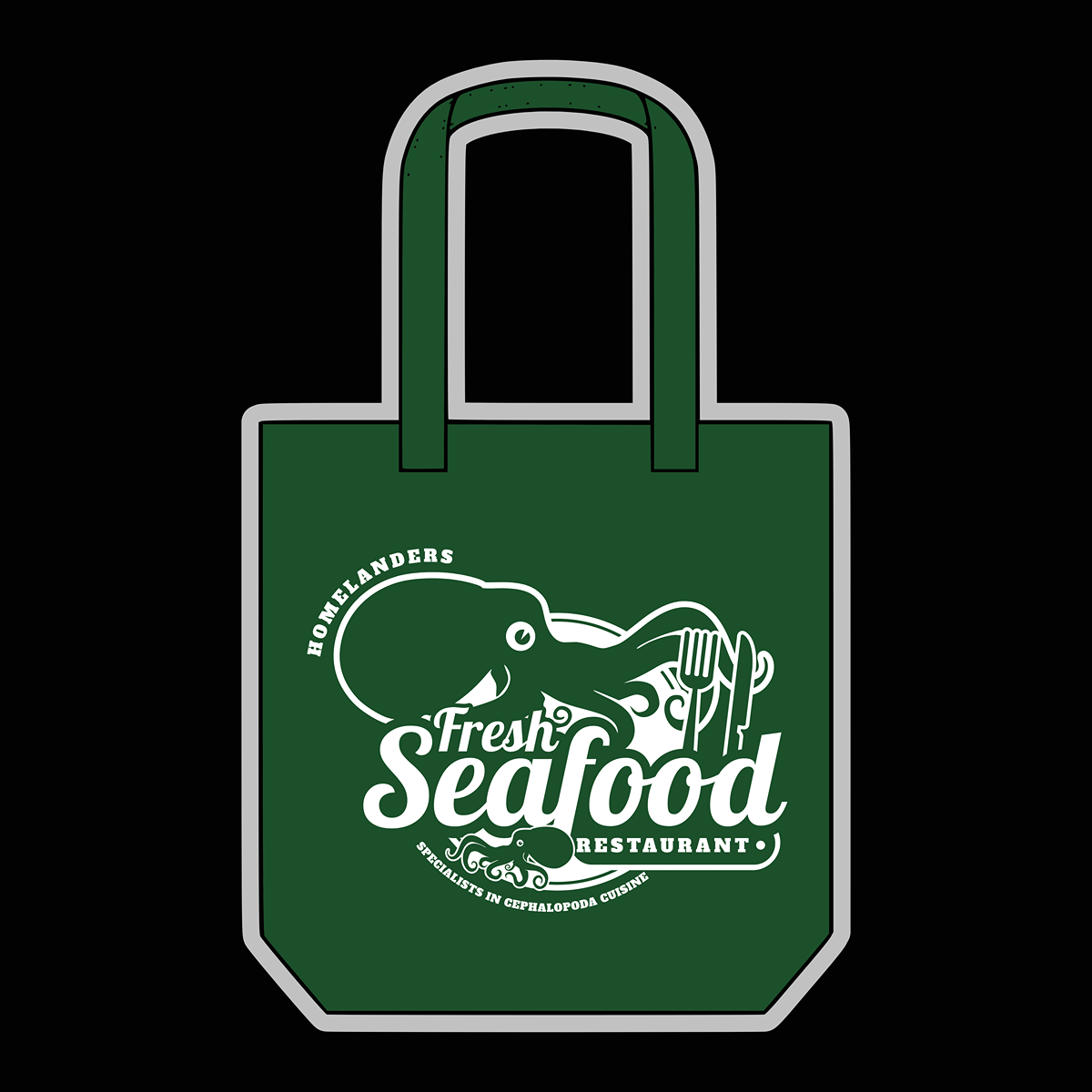 Homelanders Seafood Restaurant Green Tote Bag - The Boys Inspired - Goblin Wood Exclusive