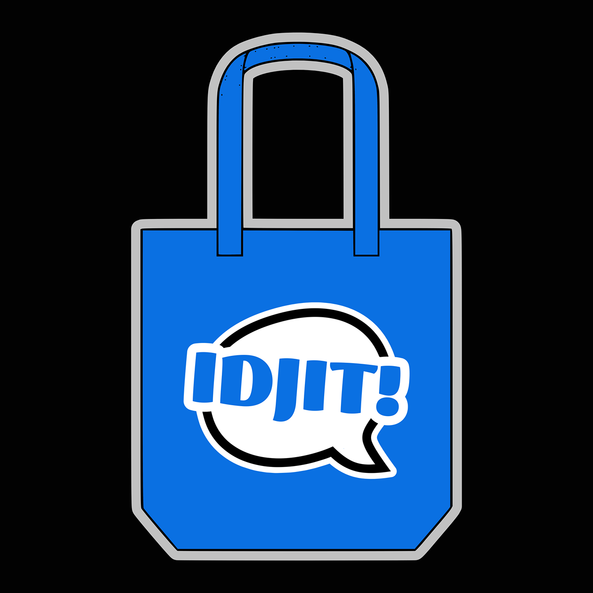 Idjit! Speech Bubble Tote Bag Blue - Supernatural Inspired - Goblin Wood Exclusive