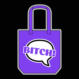 Bitch! Speech Bubble Tote Bag Purple - Supernatural Inspired - Goblin Wood Exclusive