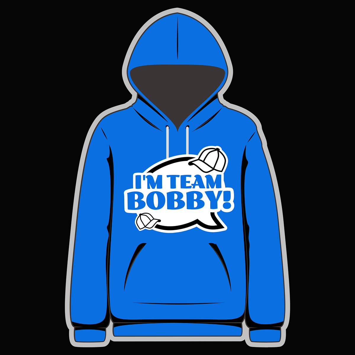 I'm Team Bobby! Speech Bubble Blue Hoody - Goblin Wood Exclusive