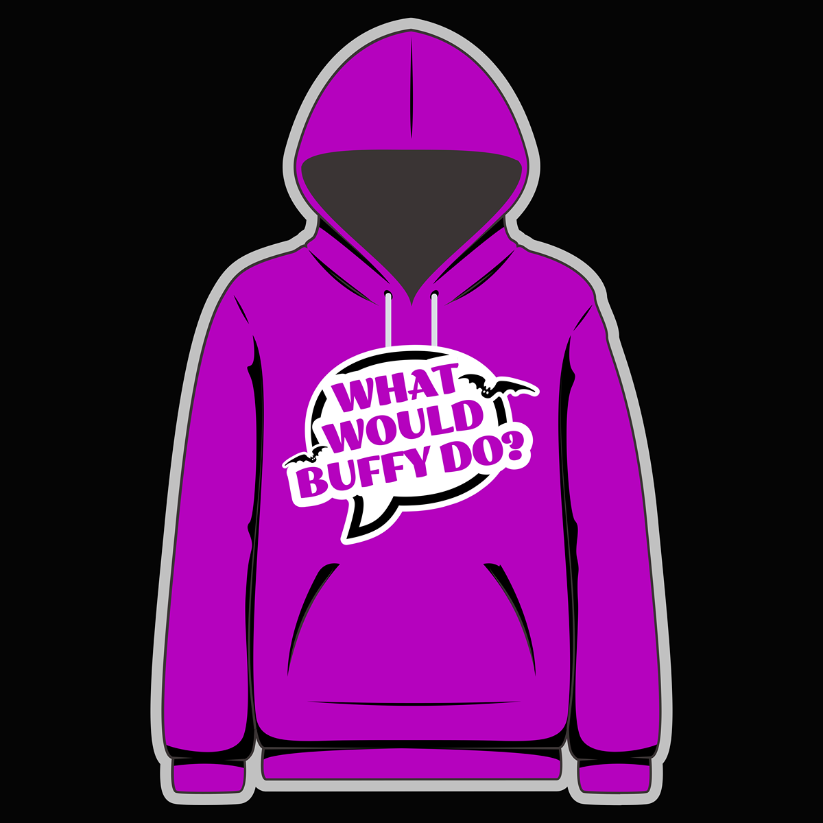 What Would Buffy Do? Magenta Hoody - Goblin Wood Exclusive