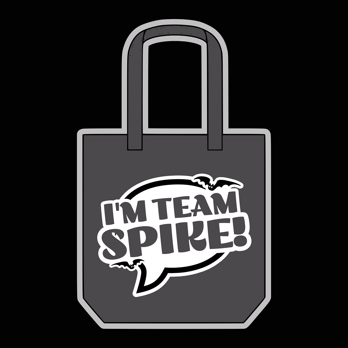 I'm Team Spike - Grey Tote Bag - Buffy Inspired - Goblin Wood Exclusive