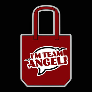 I'm Team Angel - Burgundy Tote Bag - Buffy Inspired - Goblin Wood Exclusive