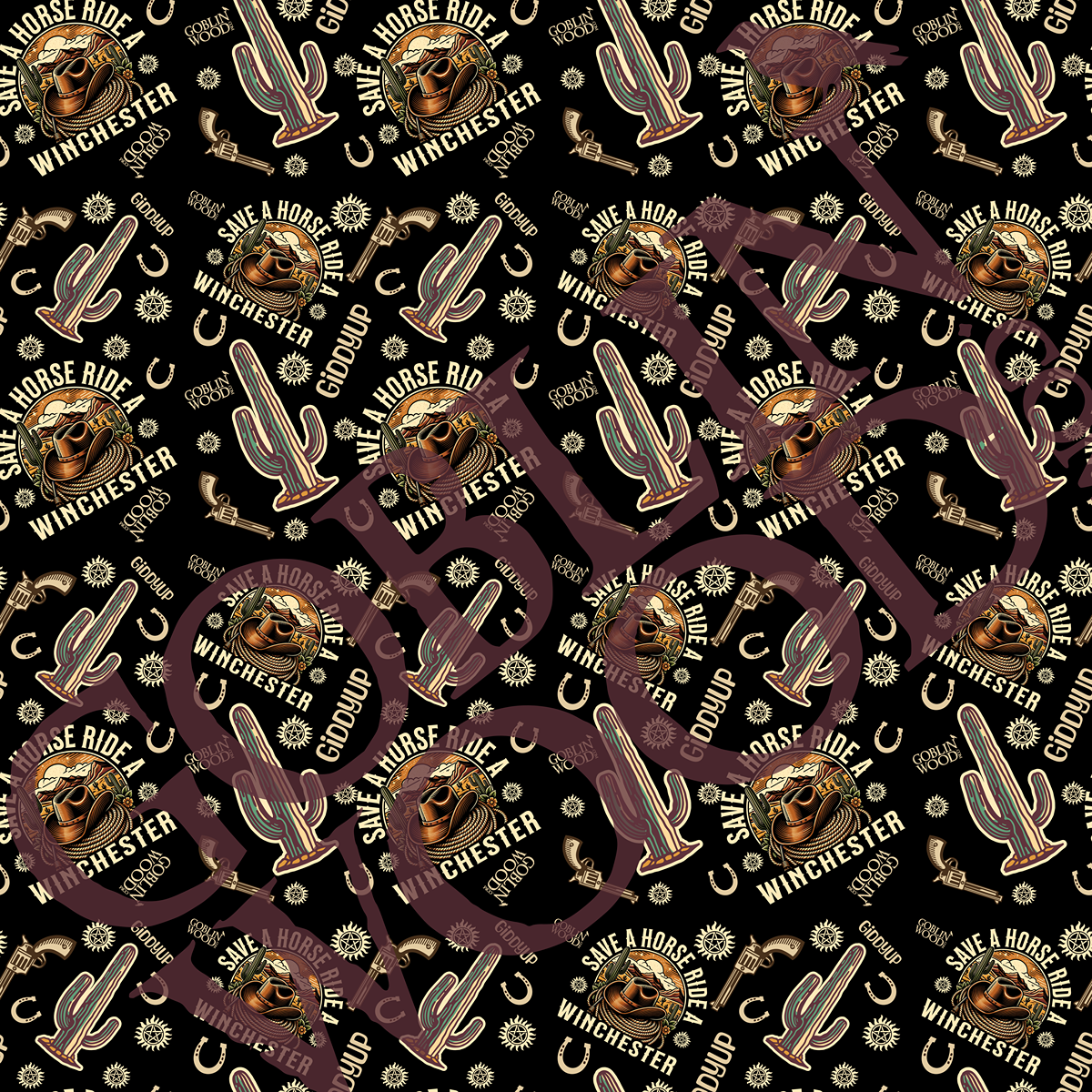 Cowboy Ride Black Phone Background - Goblin Wood Exclusive