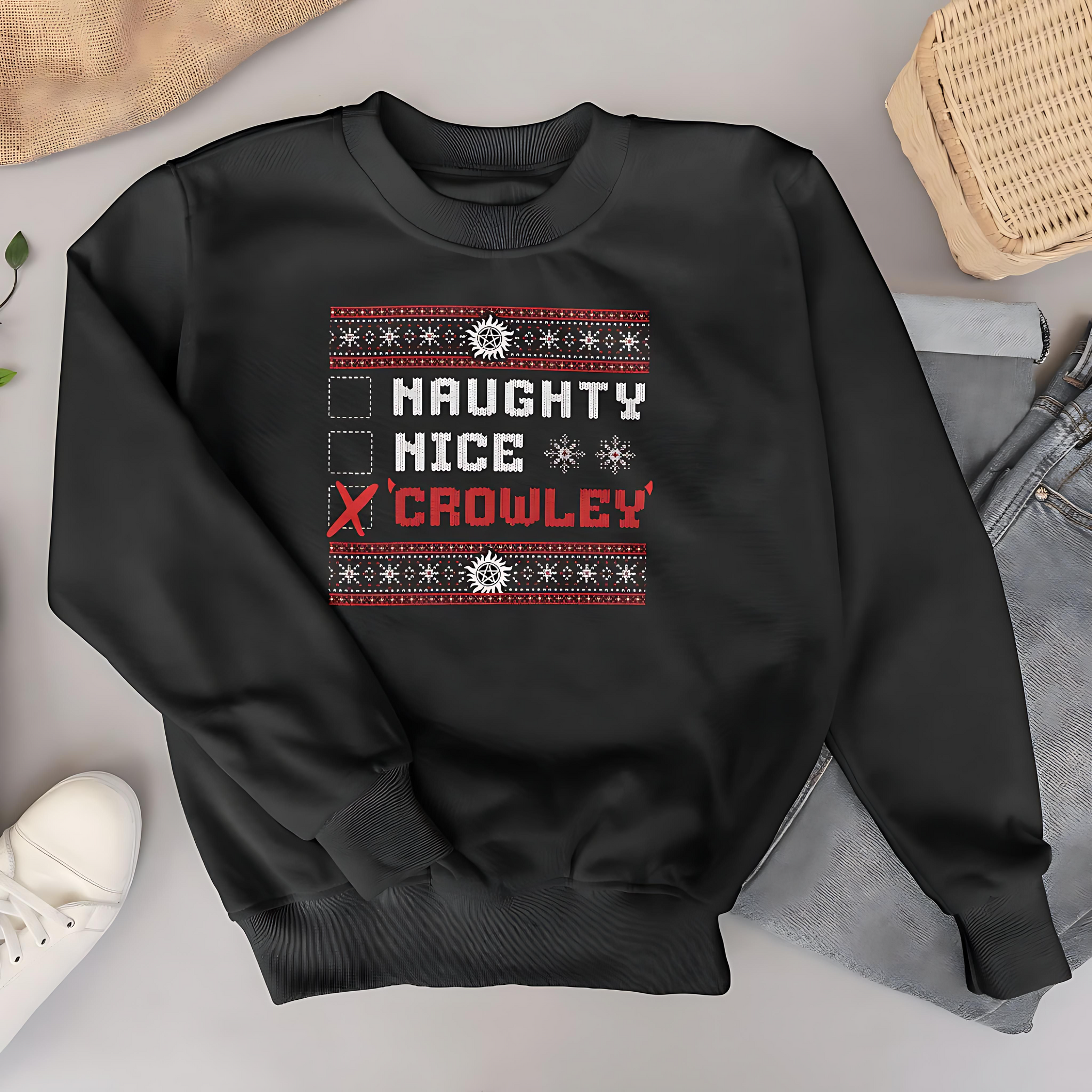 Naughty - Premium Crew Neck Sweatshirt - Supernatural Inspired - Goblin Wood Exclusive