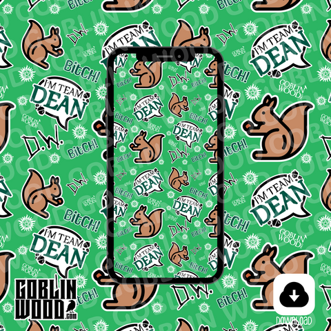 I'm Team Dean Green Phone Background - Goblin Wood Exclusive