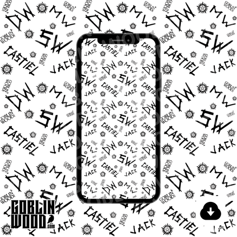 'Initials' (WHITE) Phone Background - Goblin Wood Exclusive