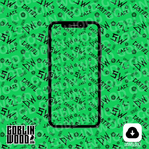 'Initials' (GREEN) Phone Background - Goblin Wood Exclusive