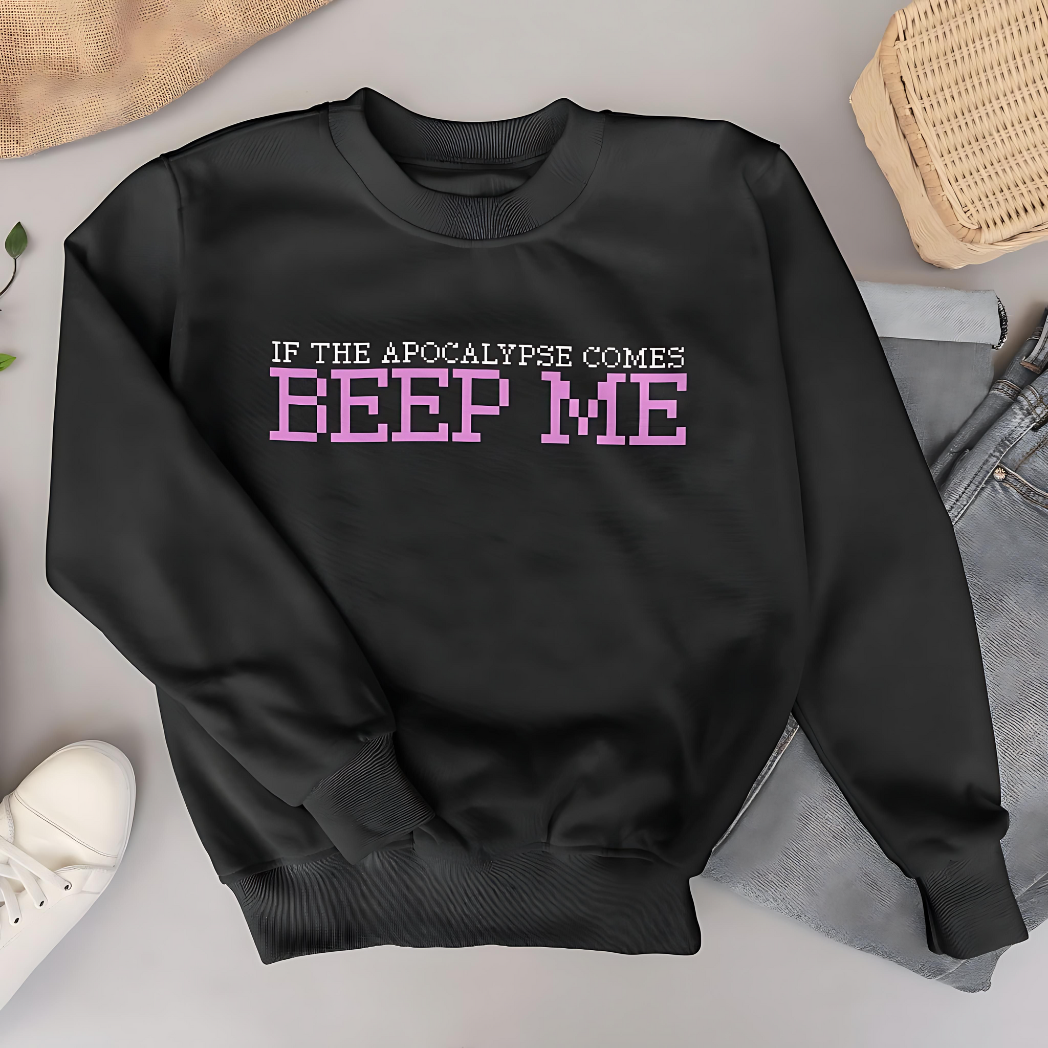 Beep Me - Premium Crew Neck Sweatshirt - Buffy Inspired - Goblin Wood Exclusive