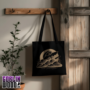 Shall I? - Black Tote Bag - Fourth Wing Inspired - Goblin Wood Exclusive