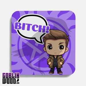 Dean - Kawaii Speech Bubble Drinks Coaster - Supernatural Inspired - Goblin Wood Exclusive