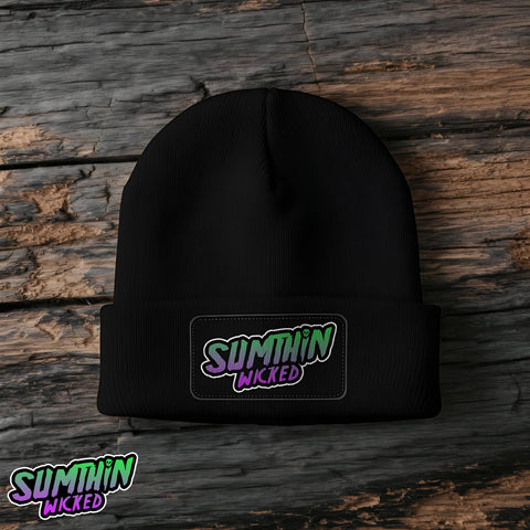 On Fleek! - Premium Black Pinted Patch Beanie - Sumthin Wicked Exclusive