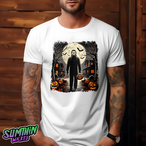 Michael - Trick Or Treat Hoody - White Premium T-Shirt - Halloween Inspired - Sumthin Wicked Exclusive