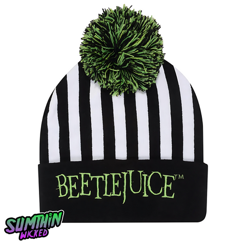 Beetlejuice - Pom Pom Knitted Beanie