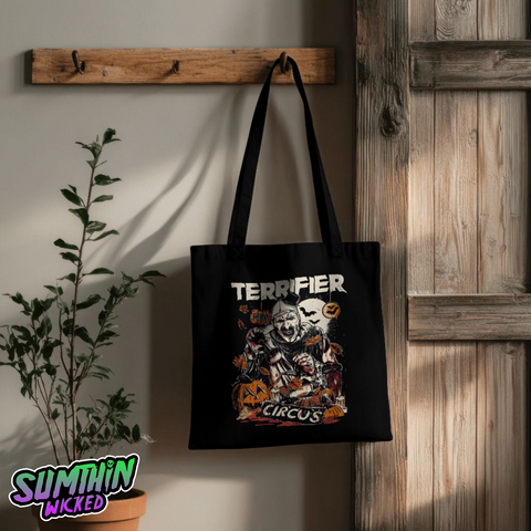 Jester - Black Tote Bag - Terrifier Inspired - Sumthin Wicked Exclusive