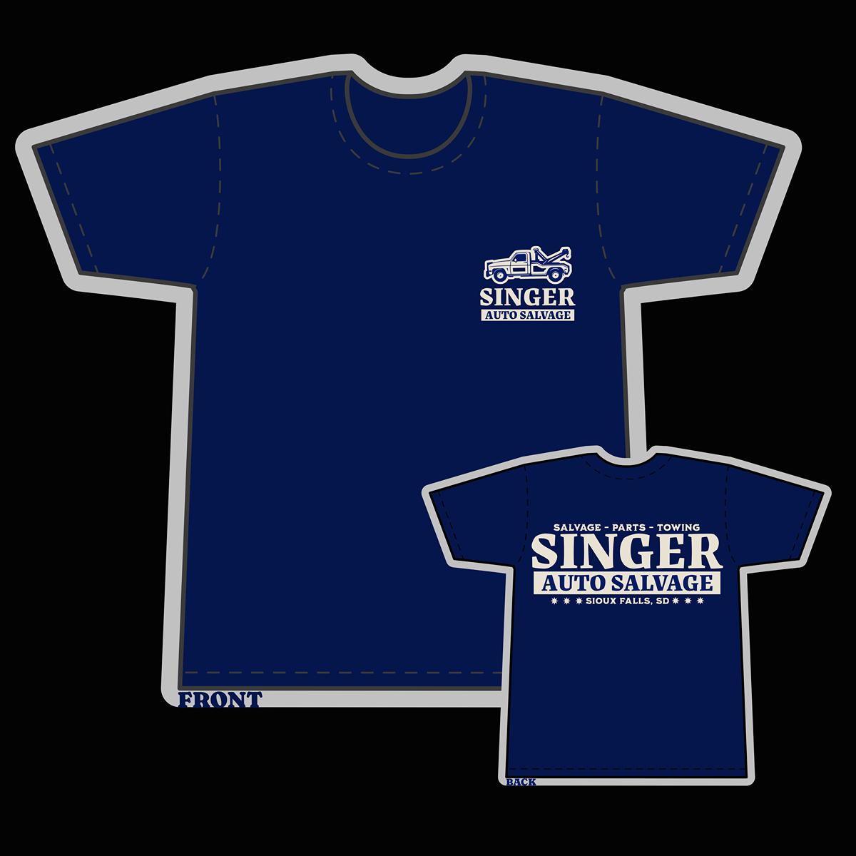 Singer Salvage - Navy T-Shirt - Goblin Wood Exclusive