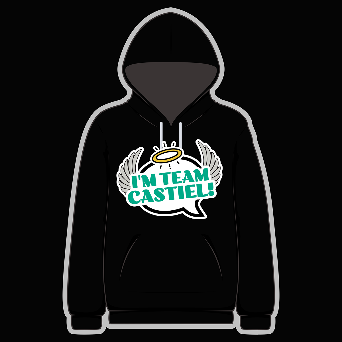 I'm Team Castiel! Black Hoody - Goblin Wood Exclusive