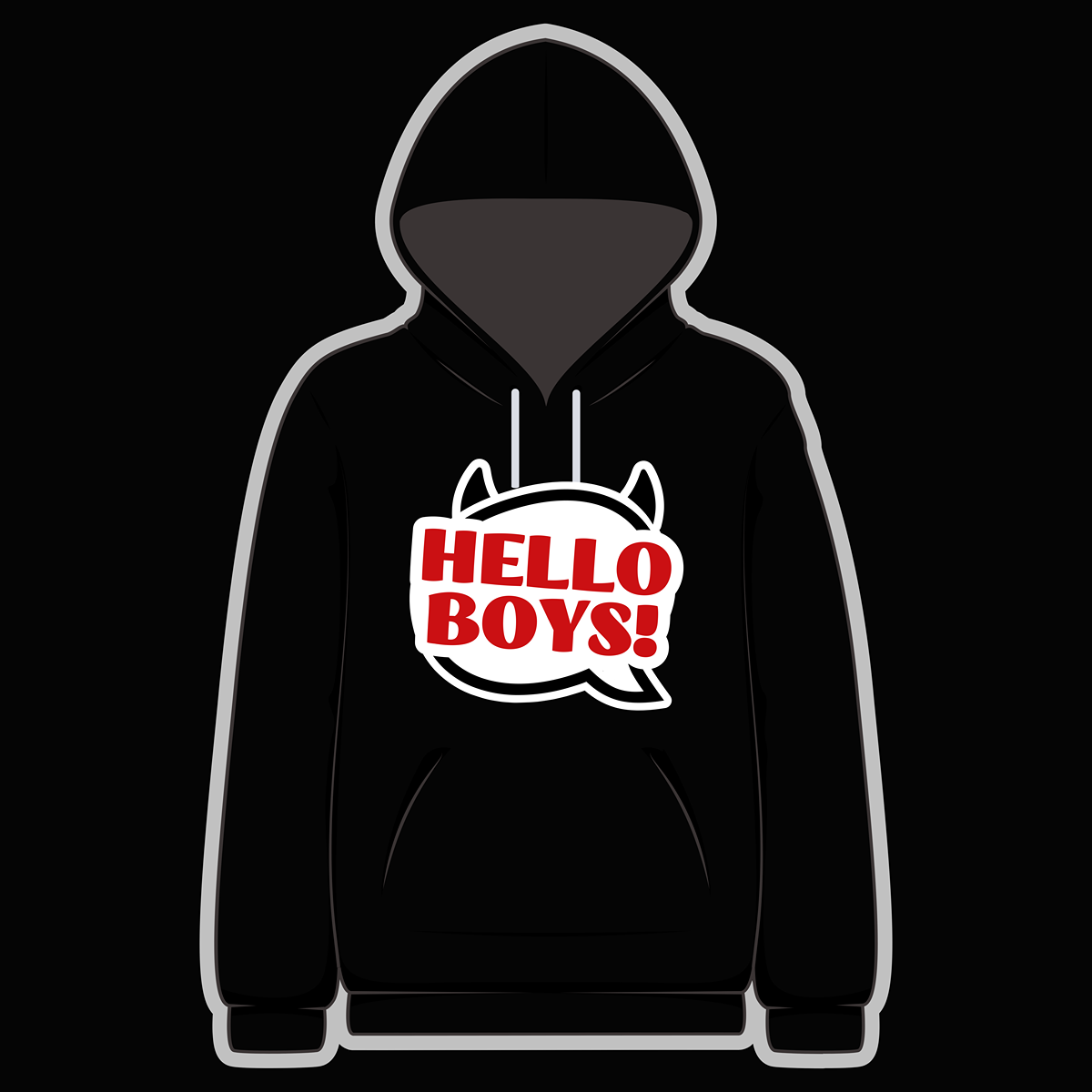 Hello Boys! Black Hoody - Goblin Wood Exclusive