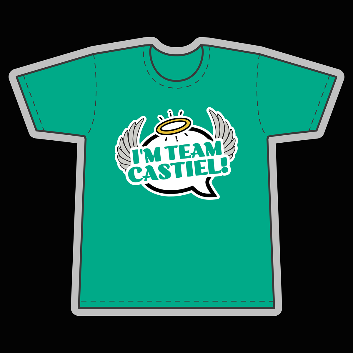 I'm Team Castiel! Teal T-Shirt - Goblin Wood Exclusive