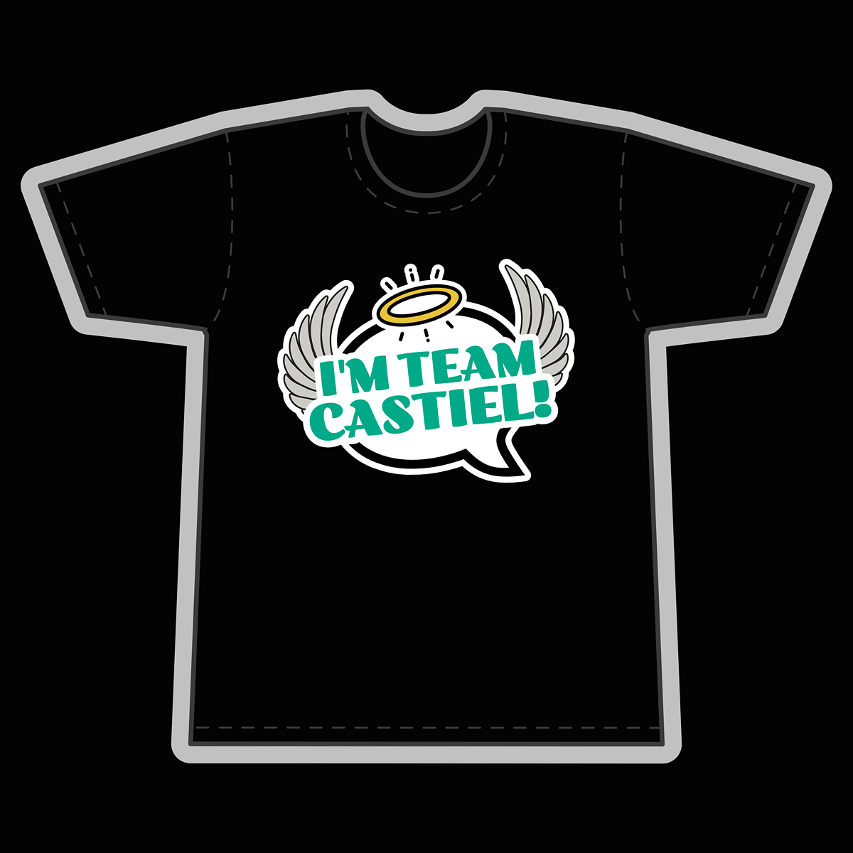 I'm Team Castiel! Black T-Shirt - Goblin Wood Exclusive