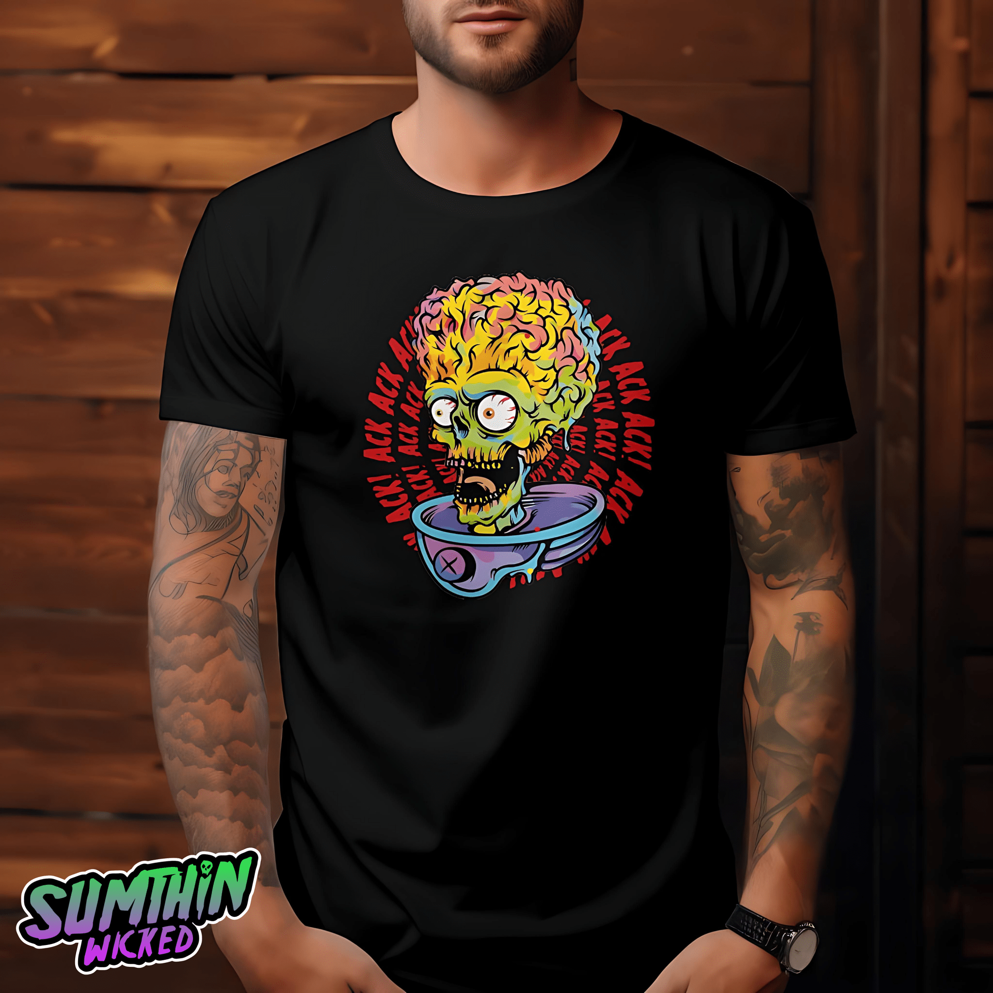 Ack Ack Ack! - Black Premium T-Shirt - Mars Attacks! Inspired - Sumthin Wicked Exclusive - Goblin Wood