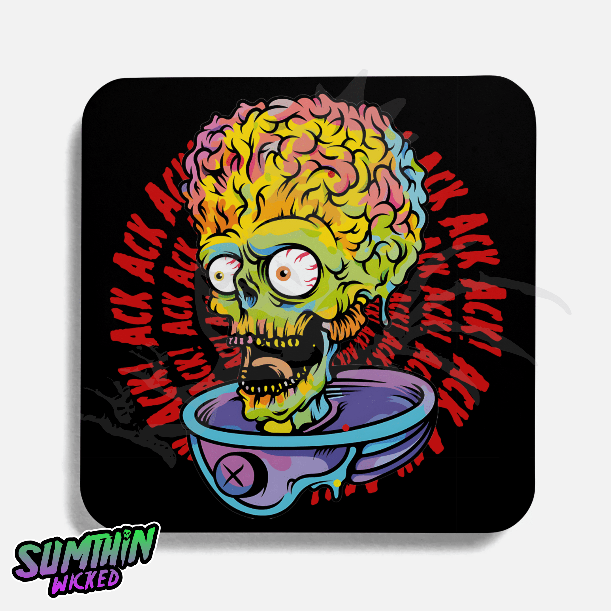 Ack Ack Ack! - Drinks Coaster - Mars Attacks! Inspired - Sumthin Wicked Exclusive - Goblin Wood