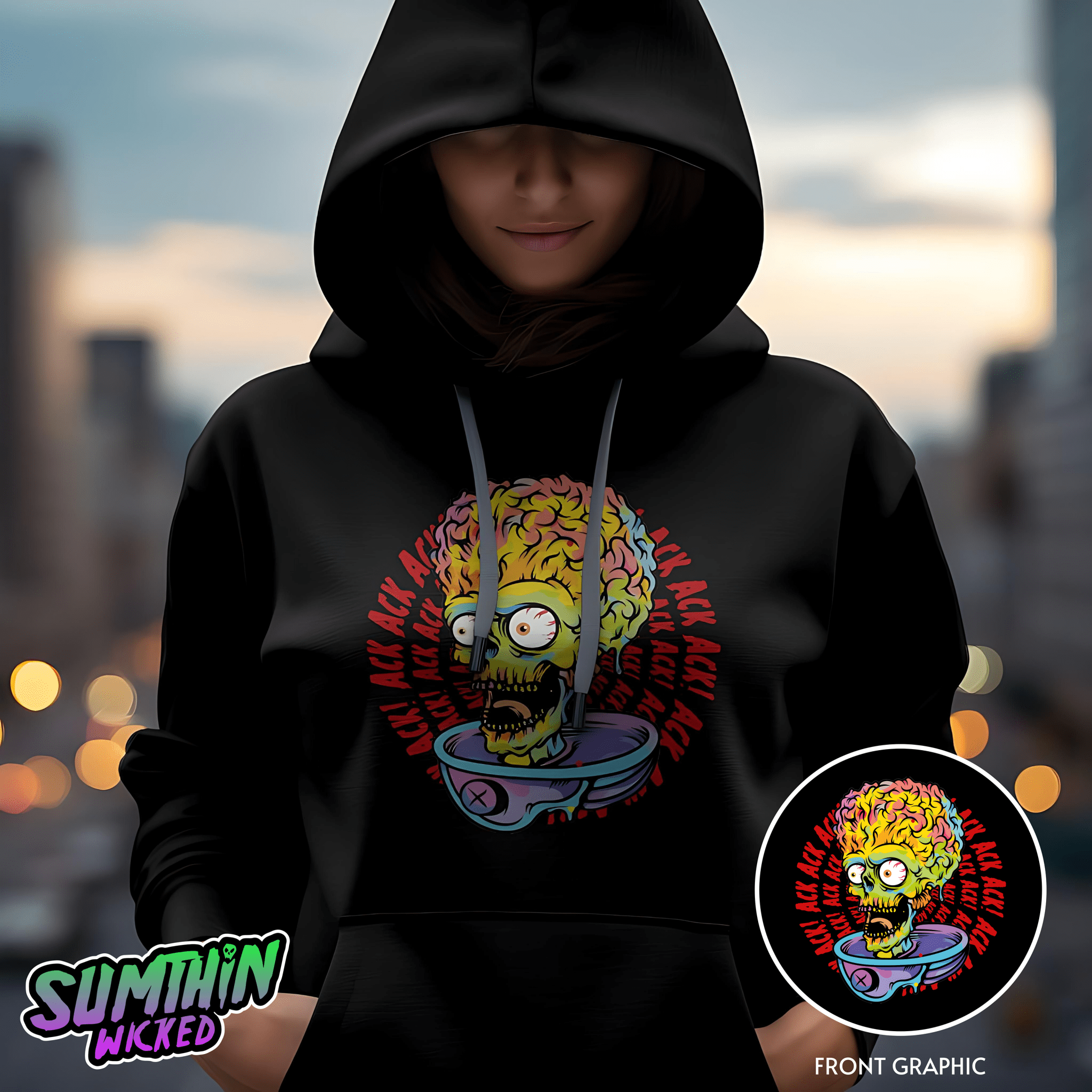 Ack Ack Ack! - Premium Hoody - Mars Attacks! Inspired - Sumthin Wicked Exclusive - Goblin Wood