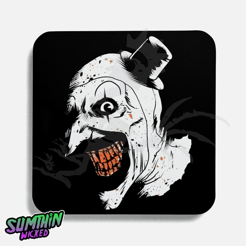 Art Smile - Drinks Coaster - Terrifier Inspired - Sumthin Wicked Exclusive - Goblin Wood