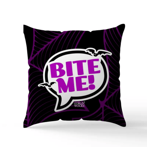 Bite Me! Speech Bubble Scatter Cushion - Buffy Inspired - Goblin Wood Exclusive - Goblin Wood