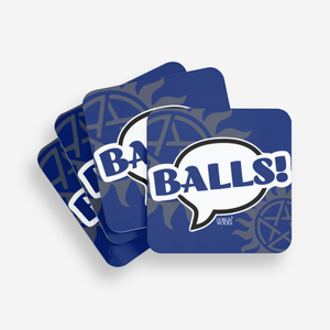 Balls! Speech Bubble Coaster - Supernatural inspired