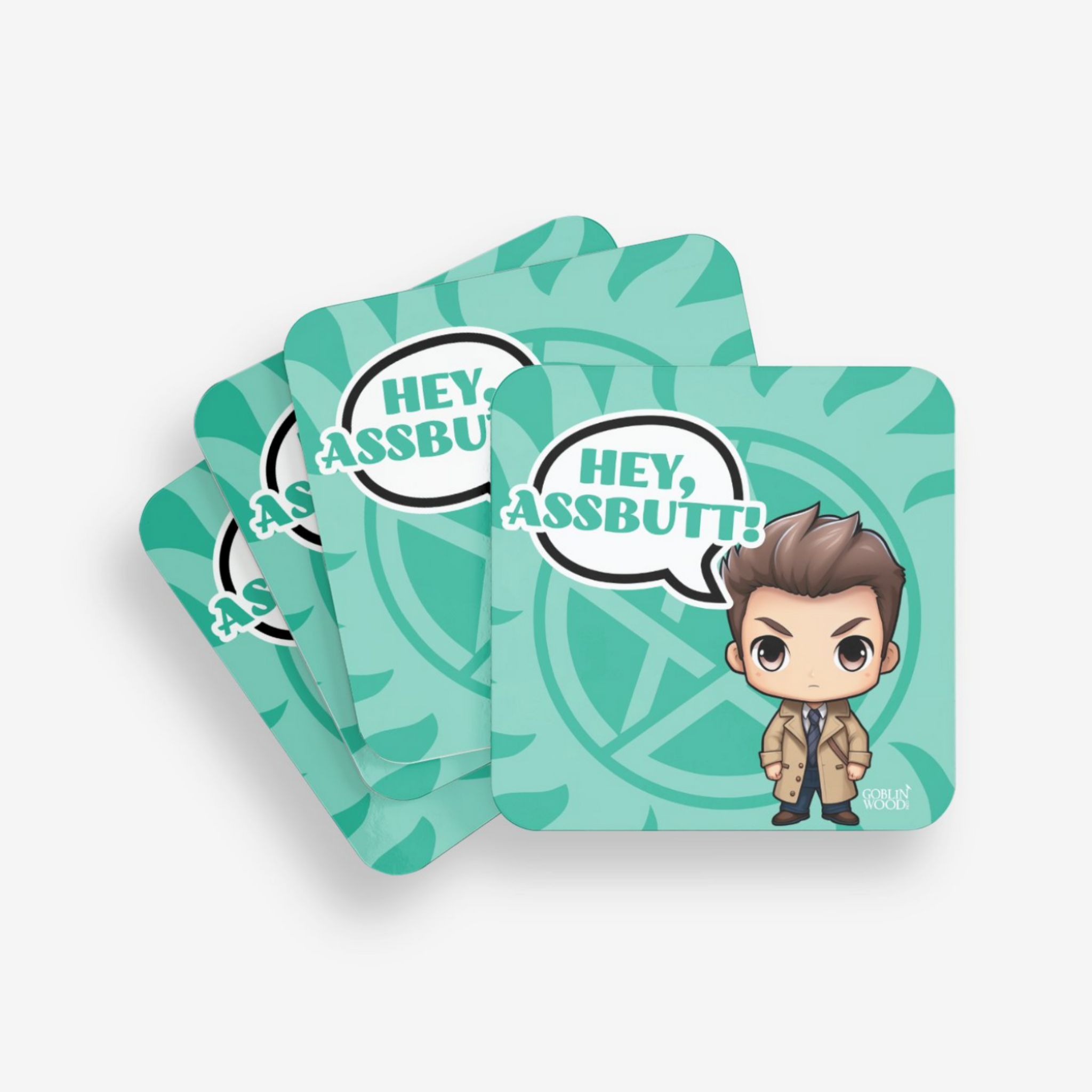 Castiel kawaii Speech Bubble Coaster - Supernatural inspired