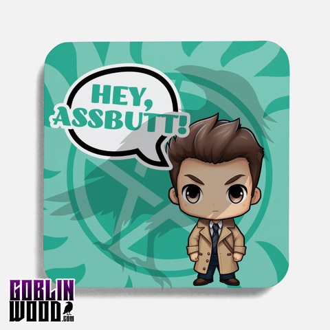 Castiel - Kawaii Speech Bubble Drinks Coaster - Supernatural Inspired - Goblin Wood Exclusive - Goblin Wood