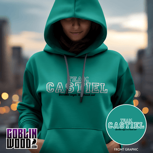 Castiel - Varsity Premium Teal Hoody - Supernatural Inspired - Goblin Wood Exclusive - Goblin Wood