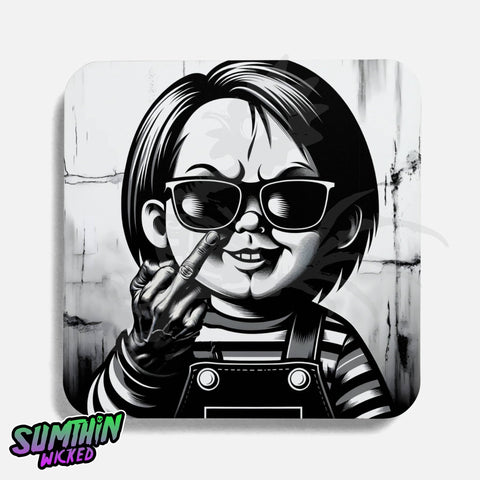 Chucky - Profanity Drinks Coaster - Child's Play Inspired - Sumthin Wicked Exclusive - Goblin Wood