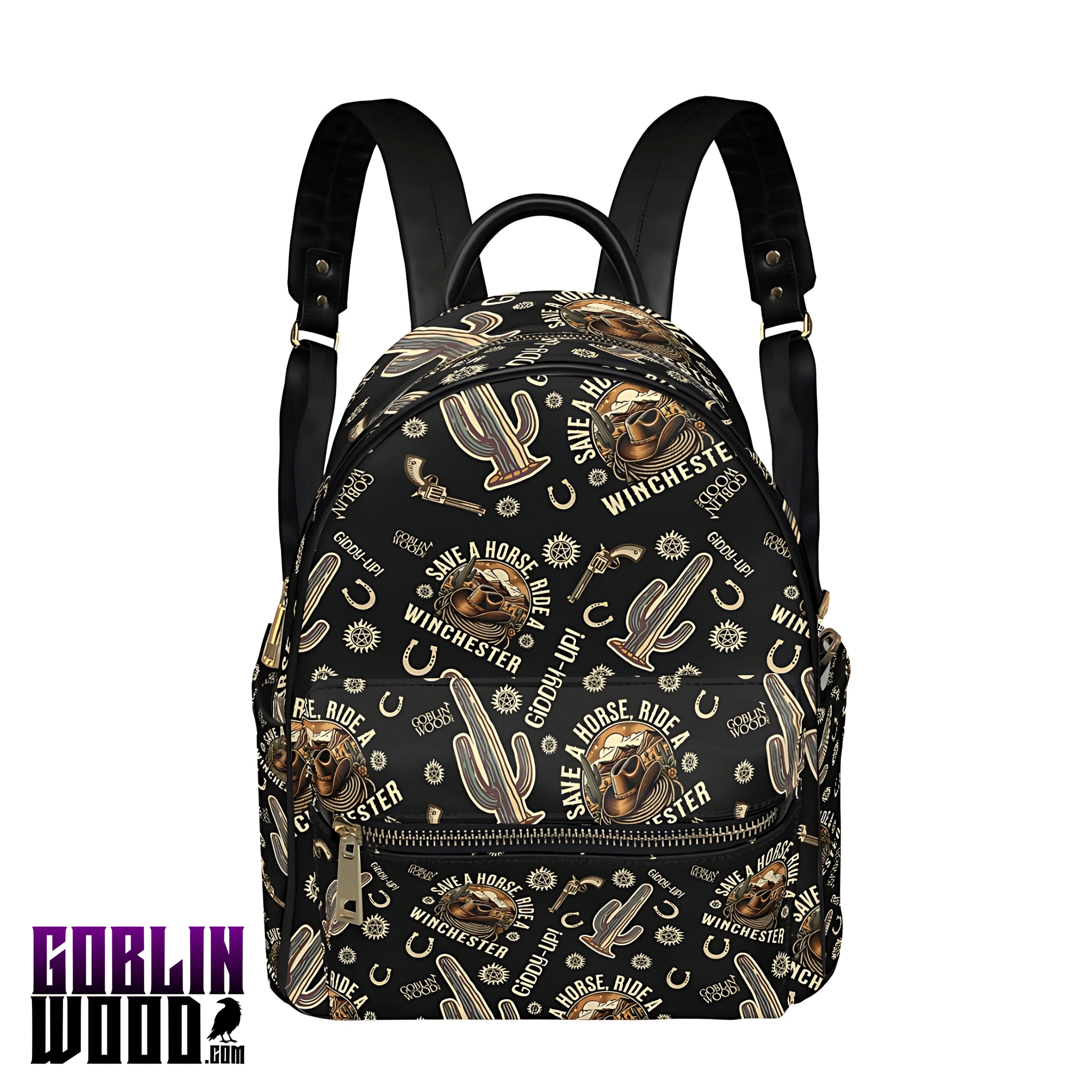 Cowboy Ride AOP Print Mini Backpack - Supernatural Inspired - Goblin Wood Exclusive - Goblin Wood