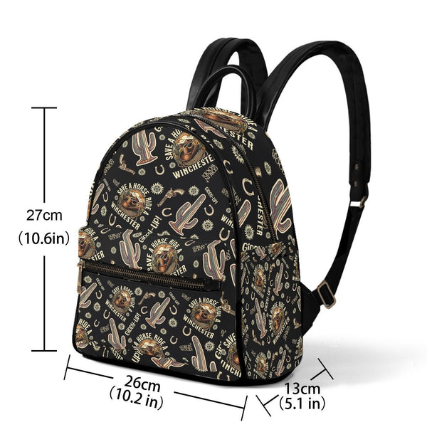 Cowboy Ride AOP Print Mini Backpack - Supernatural Inspired - Goblin Wood Exclusive - Goblin Wood