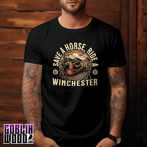 Cowboy Ride - Black Premium T-Shirt - Supernatural Inspired - Goblin Wood Exclusive - Goblin Wood