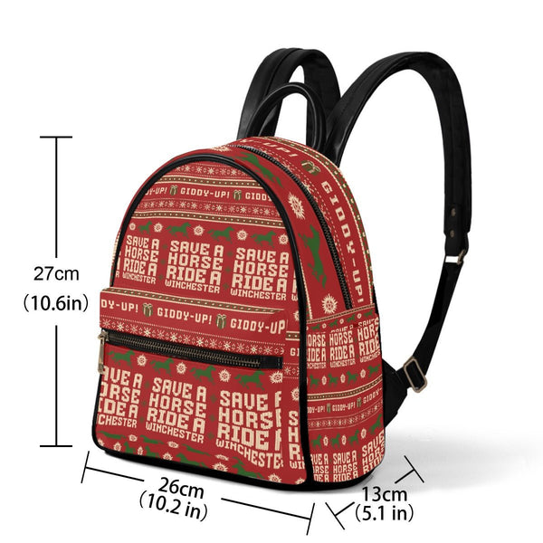 Cowboy Ride - Christmas Knit Limited Edition AOP Mini Backpack - Supernatural Inspired - Goblin Wood Exclusive - Goblin Wood