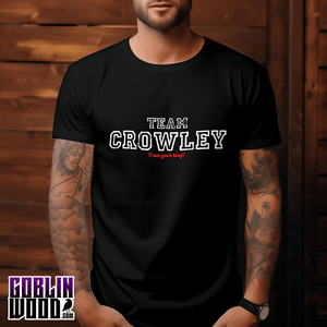 Crowley - Black Varsity Premium T-Shirt - Supernatural Inspired - Goblin Wood Exclusive - Goblin Wood