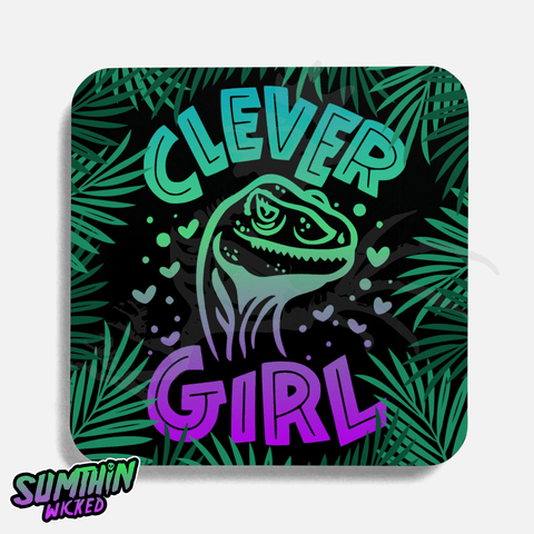 Cunning - Drinks Coaster - Jurassic Park Inspired - Sumthin Wicked Exclusive - Goblin Wood