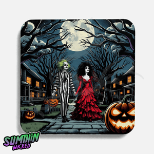 Deetz - Trick Or Treat Drinks Coaster - Beetlejuice Inspired - Sumthin Wicked Exclusive - Goblin Wood