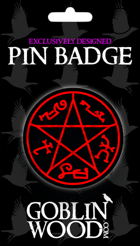 Devil Trap Acrylic Pin Badge - Supernatural Inspired - Goblin Wood