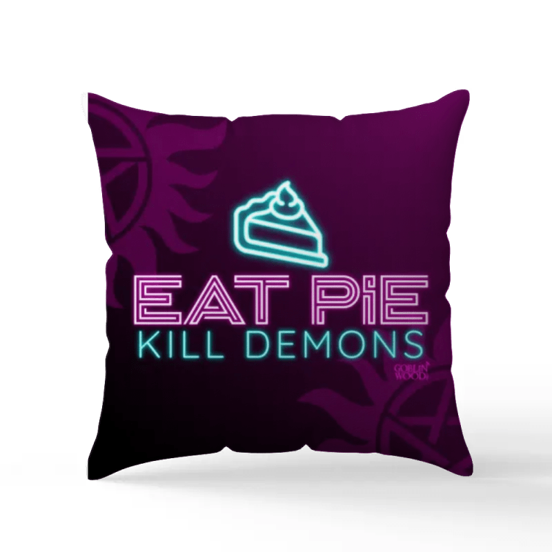 Eat Pie Scatter Cushion - Supernatural Inspired - Goblin Wood Exclusive - Goblin Wood