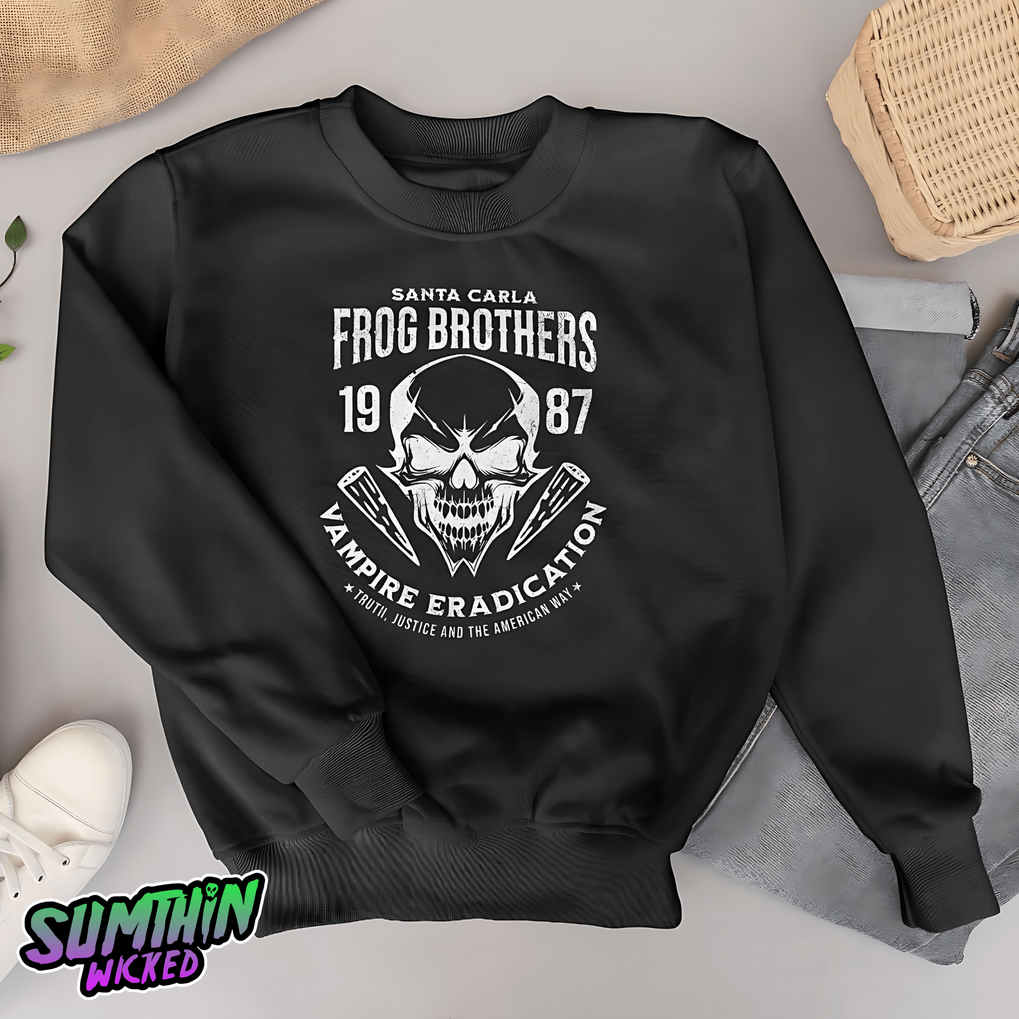 Edgar - Frog Brothers - Premium Crew Neck Sweatshirt - The Lost Boys Inspired - Sumthin Wicked Exclusive - Goblin Wood