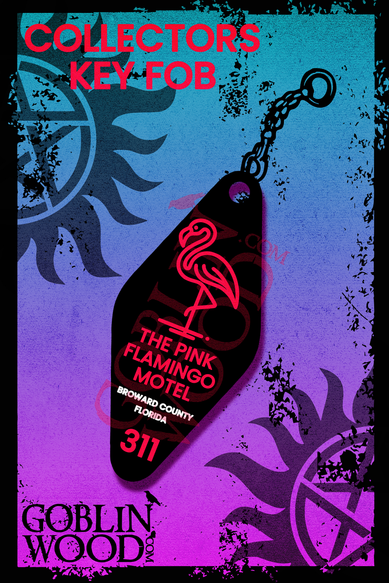 The Pink Flamingo Motel Key Fob - Supernatural Inspired - Goblin Wood Exclusive