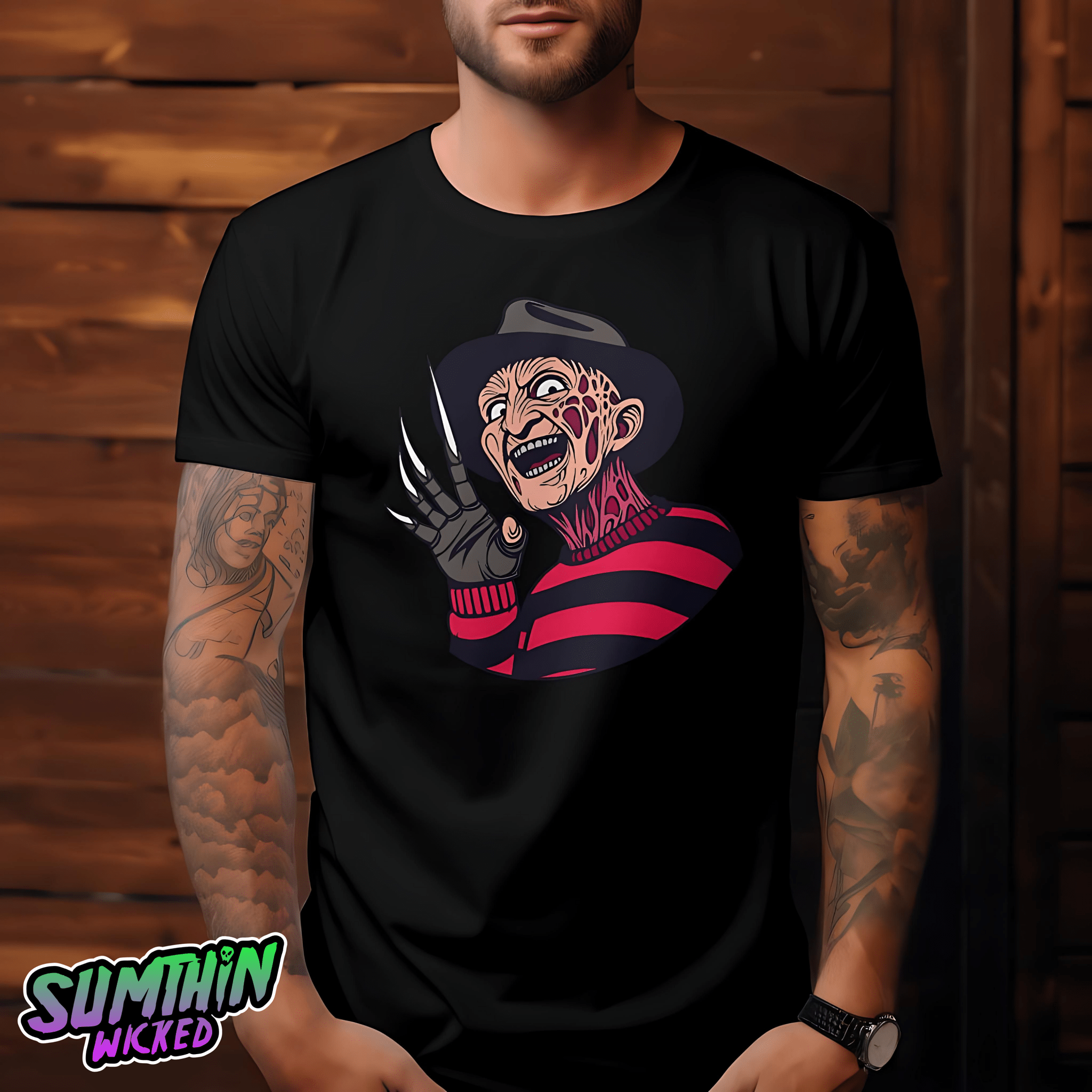 Freddy - Black Premium T-Shirt - A Nightmare On Elm Street Inspired - Sumthin Wicked Exclusive - Goblin Wood